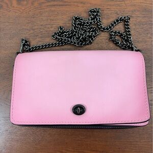 Coach Dinky pink  Crossbody Bag with Gunmetal Chain kisslock  GUC